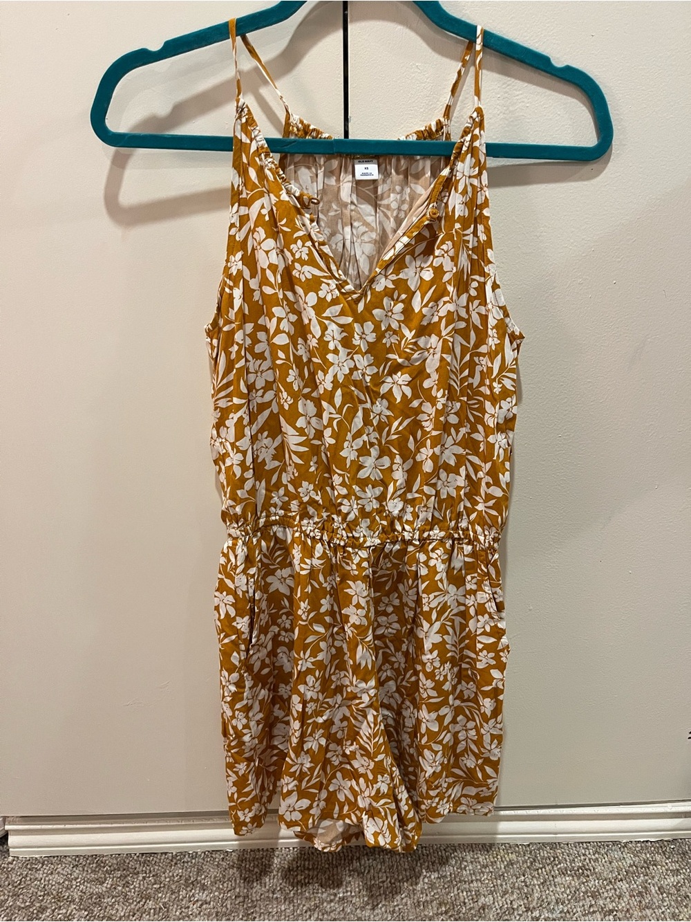 Old Navy Mustard Yellow Floral Romper